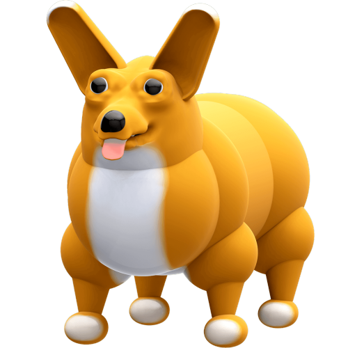 weird 3d corgi