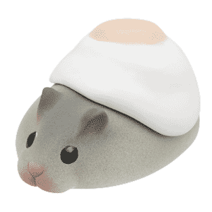 flat hamster toy with egg on it