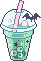 green spooky boba tea