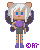 brown mouse girl with white hair and butterfly wings